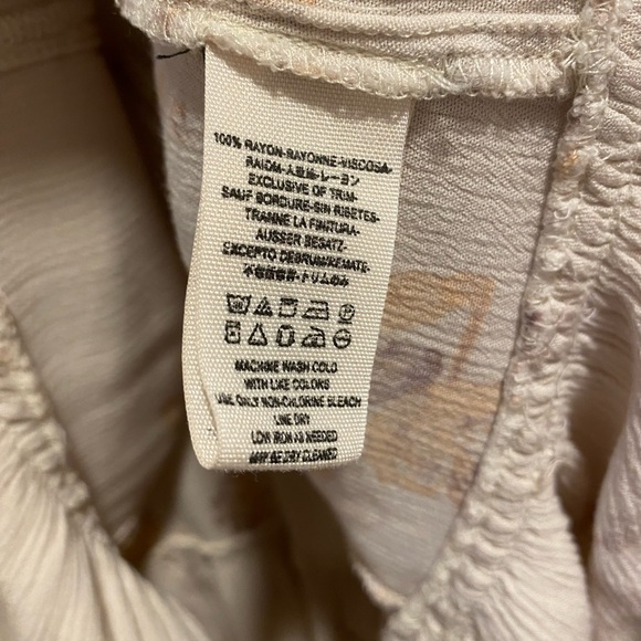 Free People Small Floral Ruched Layered Flowy Long Sleeve Blouse Top - Picture 7 of 15